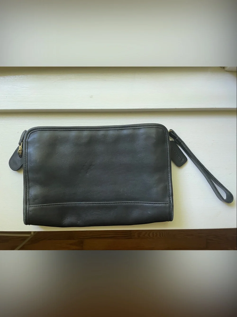 Black Leather Wristlet Organizer